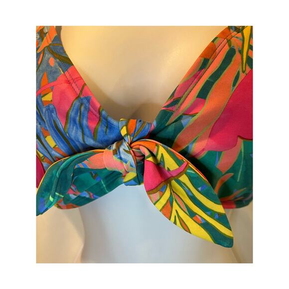 Kona Sol Bikini Swim Top - Tropical/Multi - NWOT - Size L - Picture 2 of 7